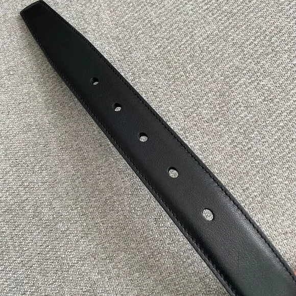 YSL CASSANDRE BELT SQUARE BUCKLE IN BLACK LEATHER - Picture 5 of 6